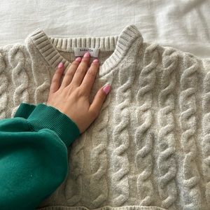 Babaton super cropped cable knit sweater